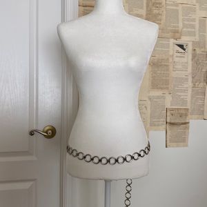 Adjustable Silver Circle Linked Belt